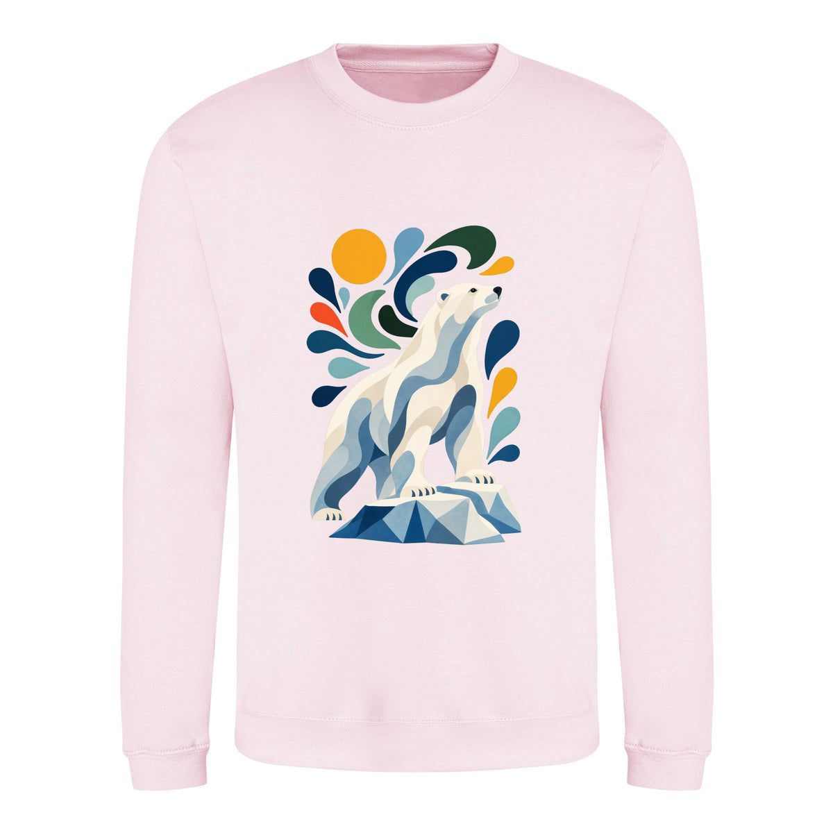 Arctic Resolve Adult Sweatshirt - Freeform Fauna Baby Pink colour variant image