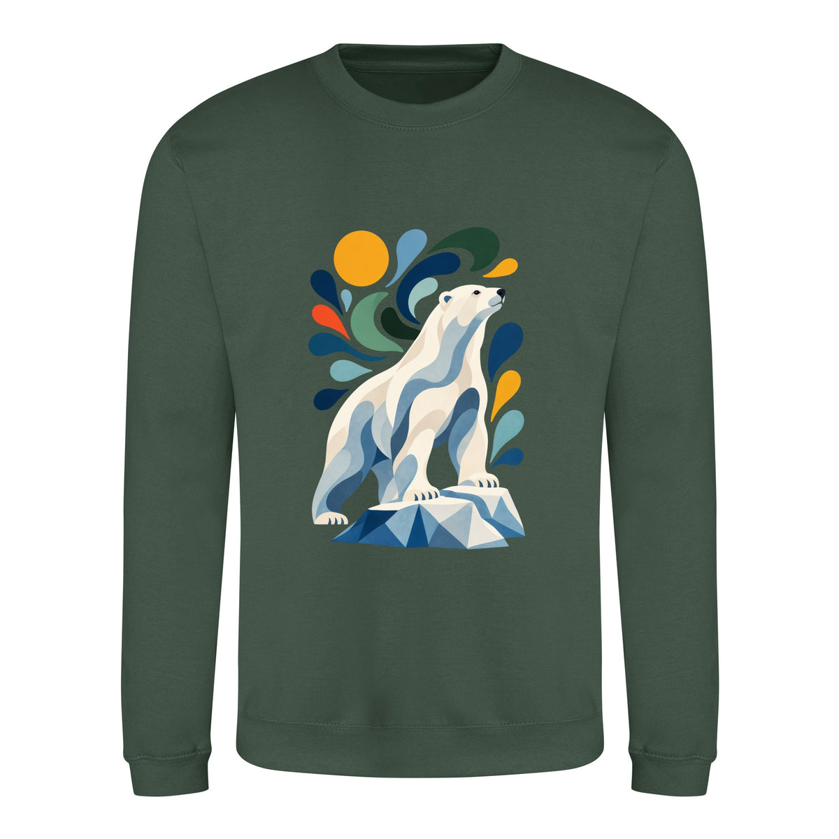Arctic Resolve Adult Sweatshirt - Freeform Fauna Bottle Green colour variant image