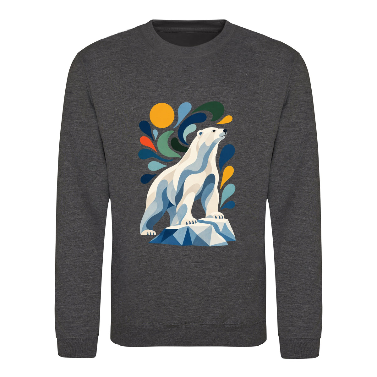 Arctic Resolve Adult Sweatshirt - Freeform Fauna Charcoal colour variant image