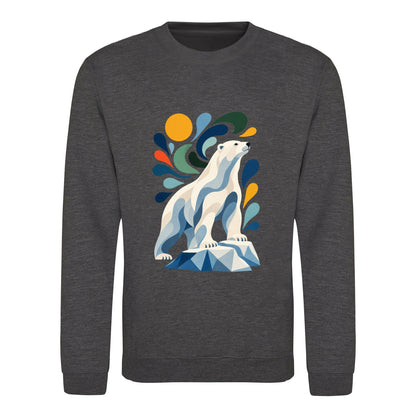 Arctic Resolve Adult Sweatshirt - Freeform Fauna Charcoal colour variant image