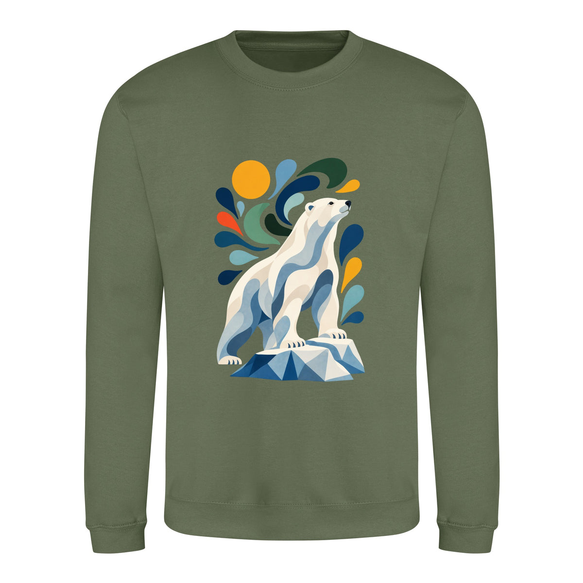 Arctic Resolve Adult Sweatshirt - Freeform Fauna Earthy Green colour variant image