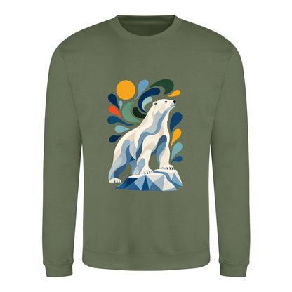 Arctic Resolve Adult Sweatshirt - Freeform Fauna Earthy Green colour variant image