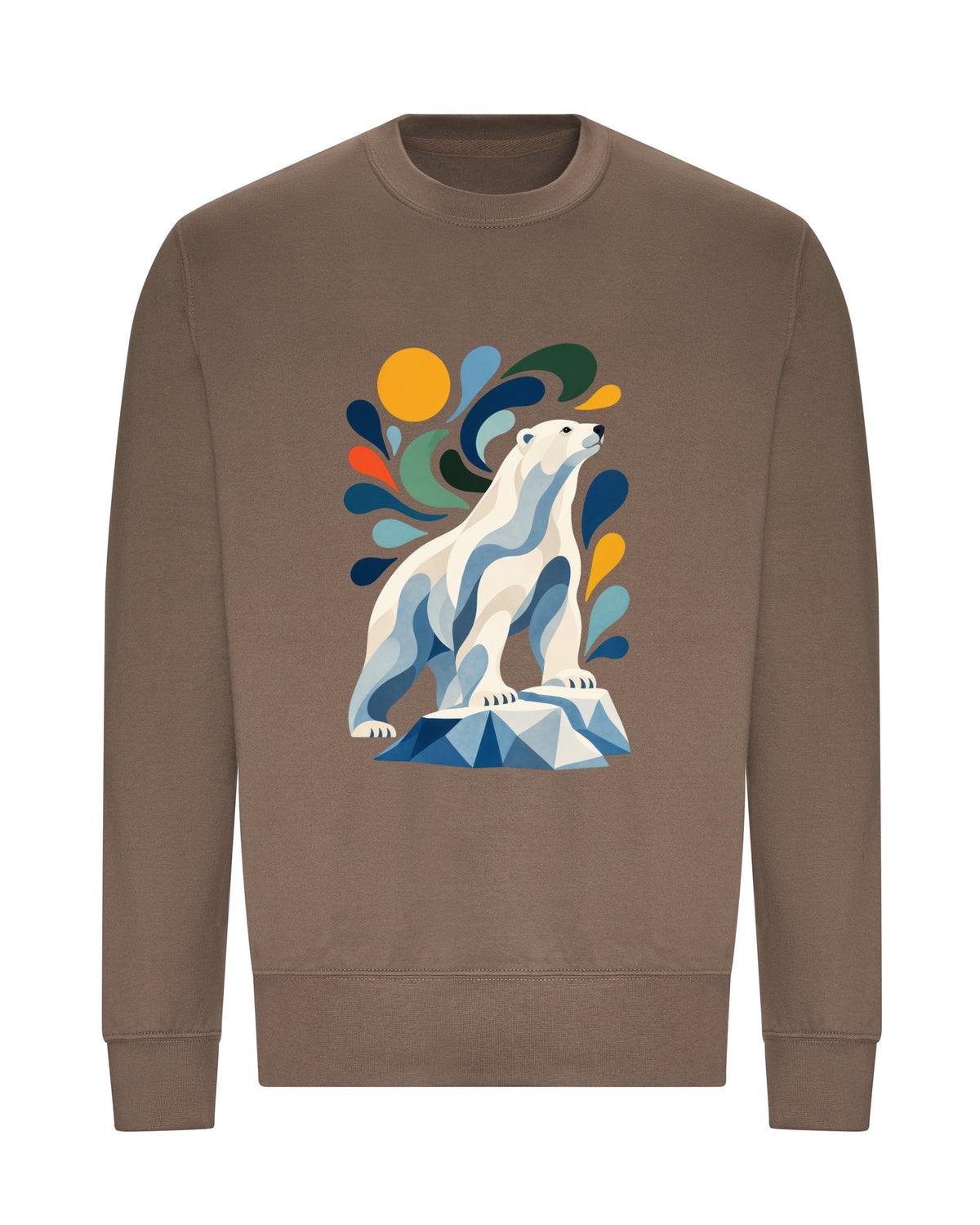 Arctic Resolve Adult Sweatshirt - Freeform Fauna Mocha Brown colour variant image
