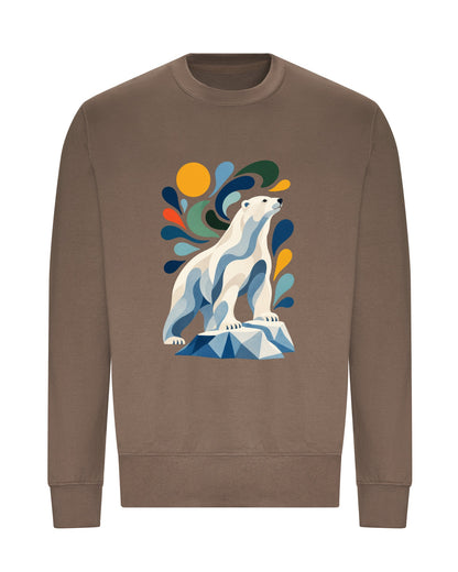 Arctic Resolve Adult Sweatshirt - Freeform Fauna Mocha Brown colour variant image
