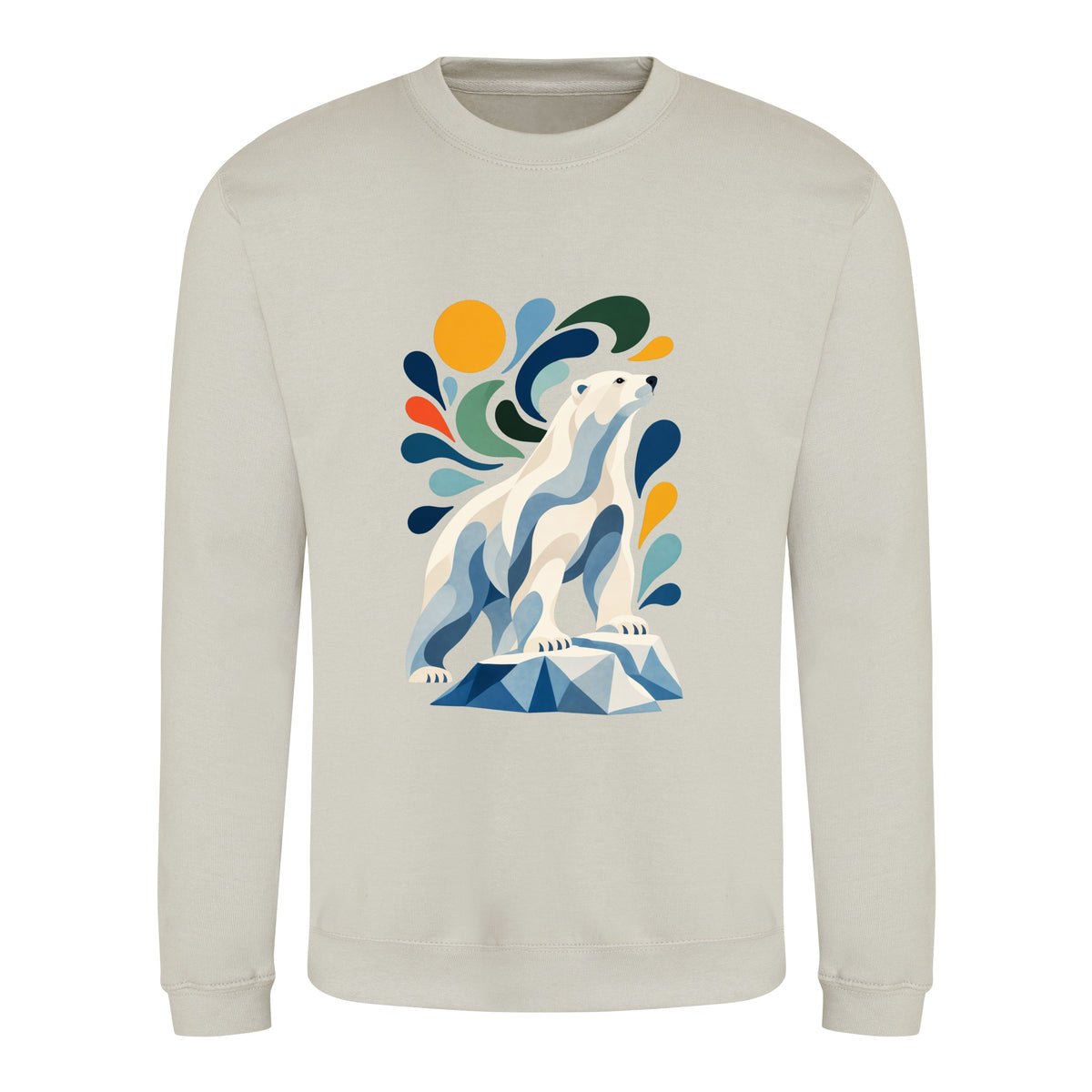 Arctic Resolve Adult Sweatshirt - Freeform Fauna Natural Stone colour variant image