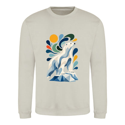 Arctic Resolve Adult Sweatshirt - Freeform Fauna Natural Stone colour variant image