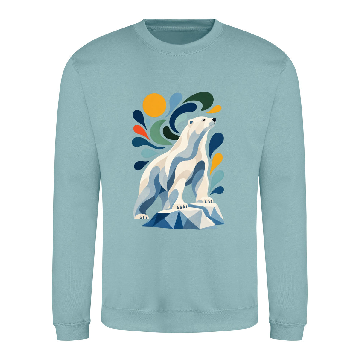 Arctic Resolve Adult Sweatshirt - Freeform Fauna Seafoam colour variant image