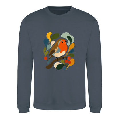 Hedgerow Harmony Adult Sweatshirt - Freeform Fauna Airforce Blue colour variant image