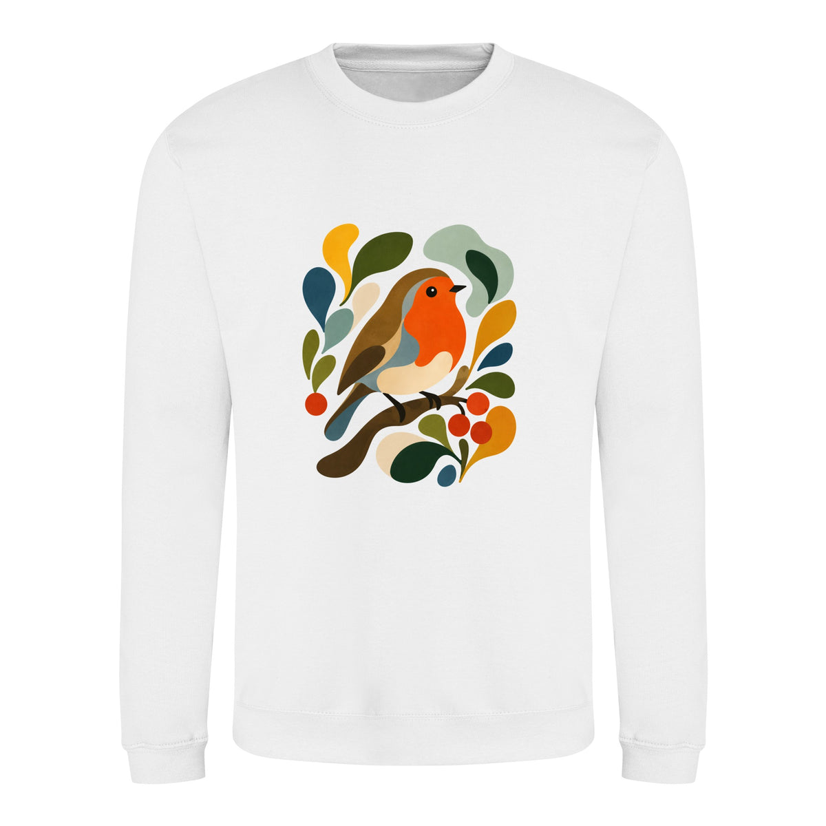 Hedgerow Harmony Adult Sweatshirt - Freeform Fauna Arctic White colour variant image