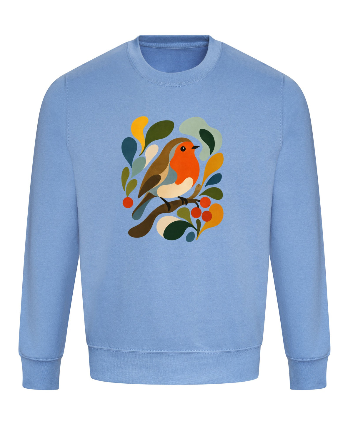 Hedgerow Harmony Adult Sweatshirt - Freeform Fauna Cornflower Blue colour variant image