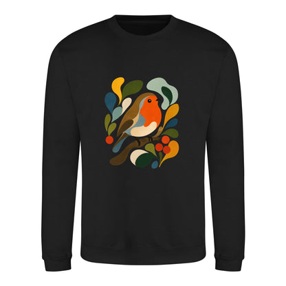 Hedgerow Harmony Adult Sweatshirt - Freeform Fauna Deep Black colour variant image