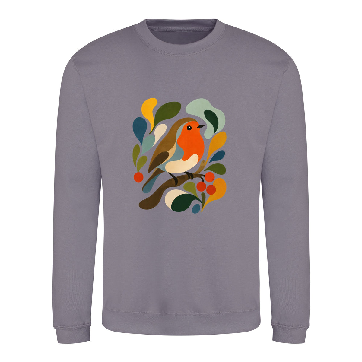 Hedgerow Harmony Adult Sweatshirt - Freeform Fauna Dusty Lilac colour variant image