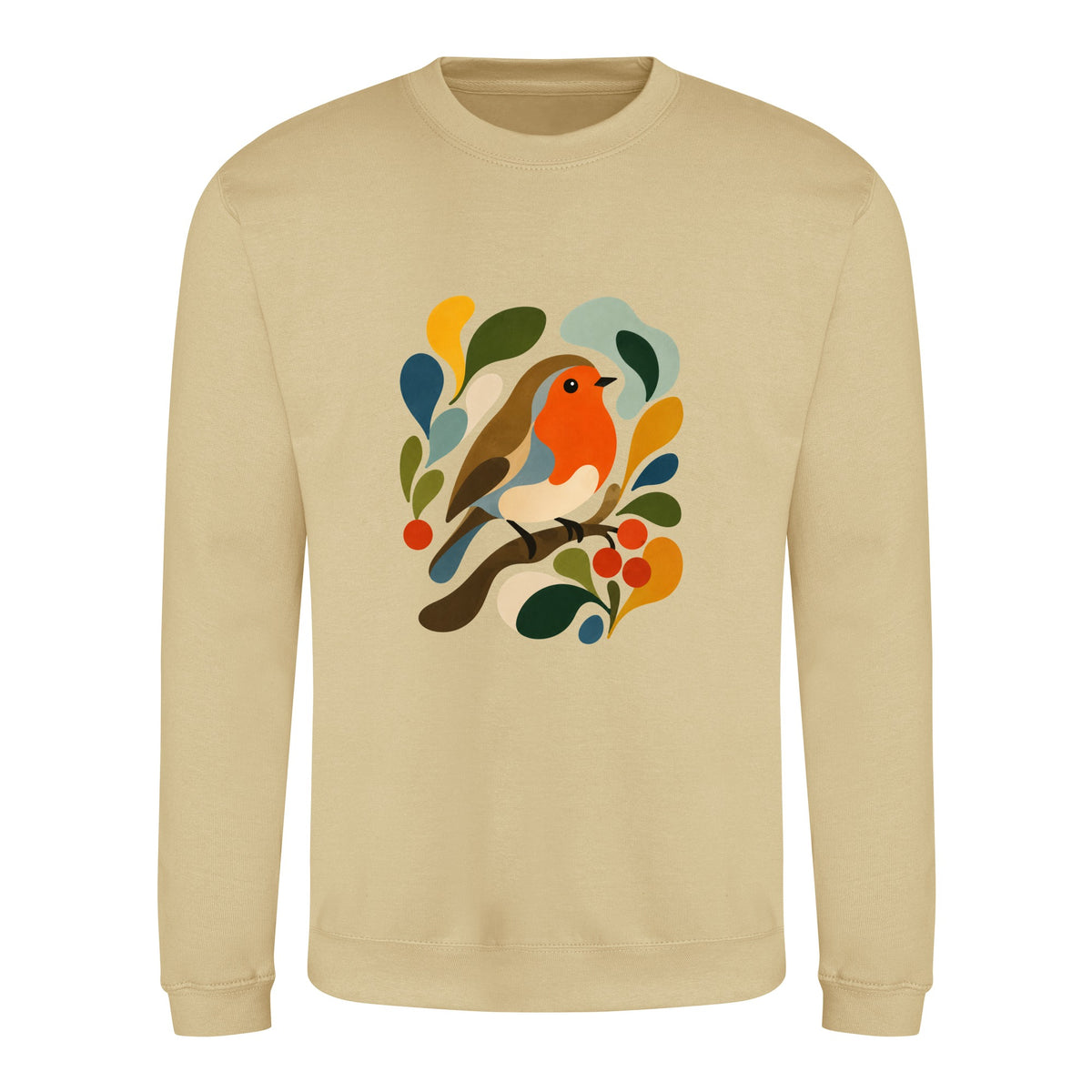 Hedgerow Harmony Adult Sweatshirt - Freeform Fauna Desert Sand colour variant image