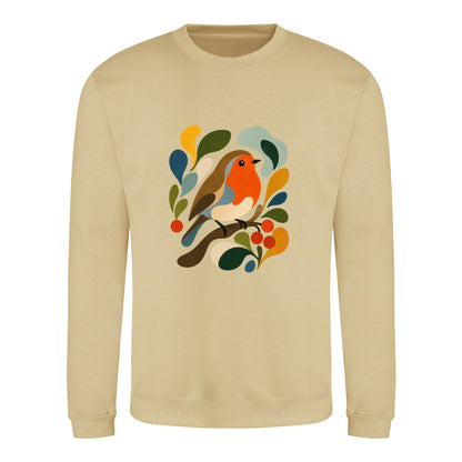Hedgerow Harmony Adult Sweatshirt - Freeform Fauna Desert Sand colour variant image