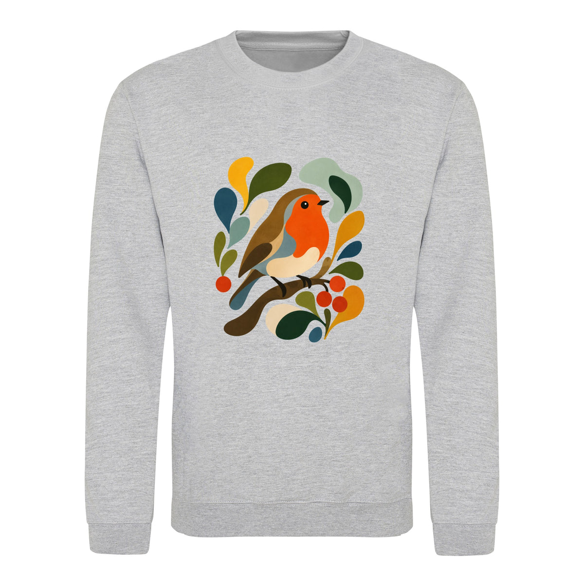Hedgerow Harmony Adult Sweatshirt - Freeform Fauna Heather Grey colour variant image
