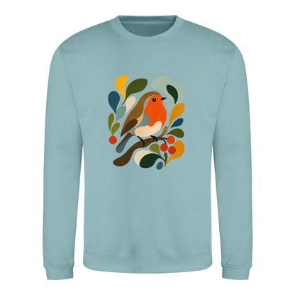 Hedgerow Harmony Adult Sweatshirt - Freeform Fauna Seafoam colour variant image