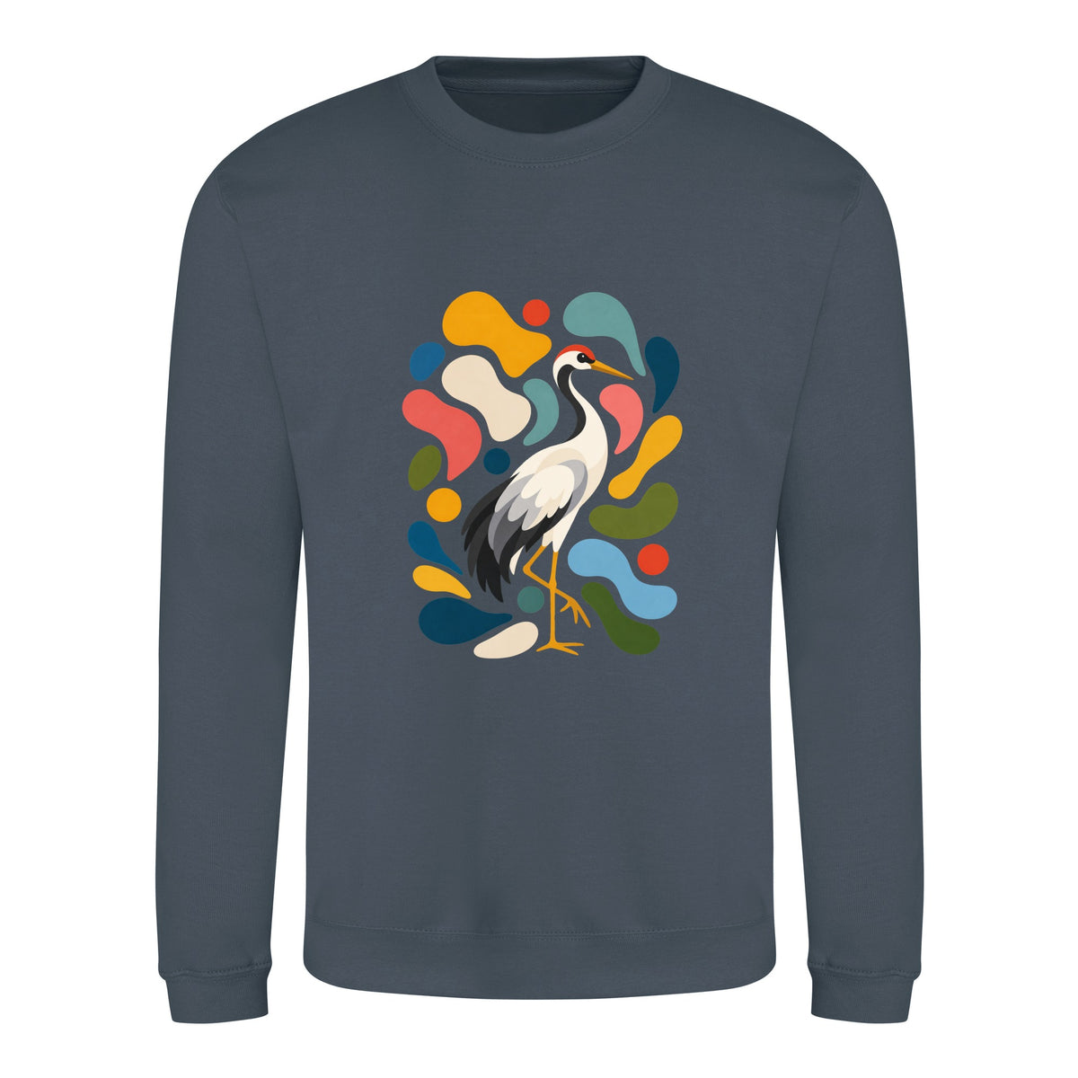 Stillness and Grace Adult Sweatshirt - Freeform Fauna Airforce Blue colour variant image