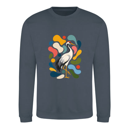 Stillness and Grace Adult Sweatshirt - Freeform Fauna Airforce Blue colour variant image