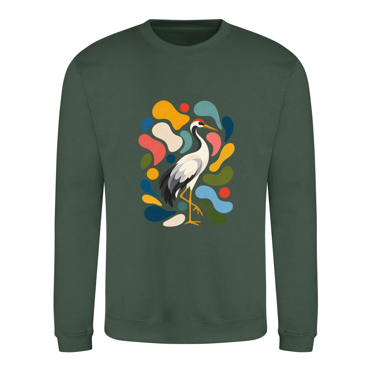 Stillness and Grace Adult Sweatshirt - Freeform Fauna Bottle Green colour variant image
