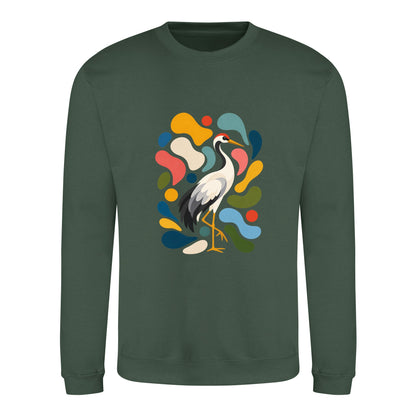 Stillness and Grace Adult Sweatshirt - Freeform Fauna Bottle Green colour variant image