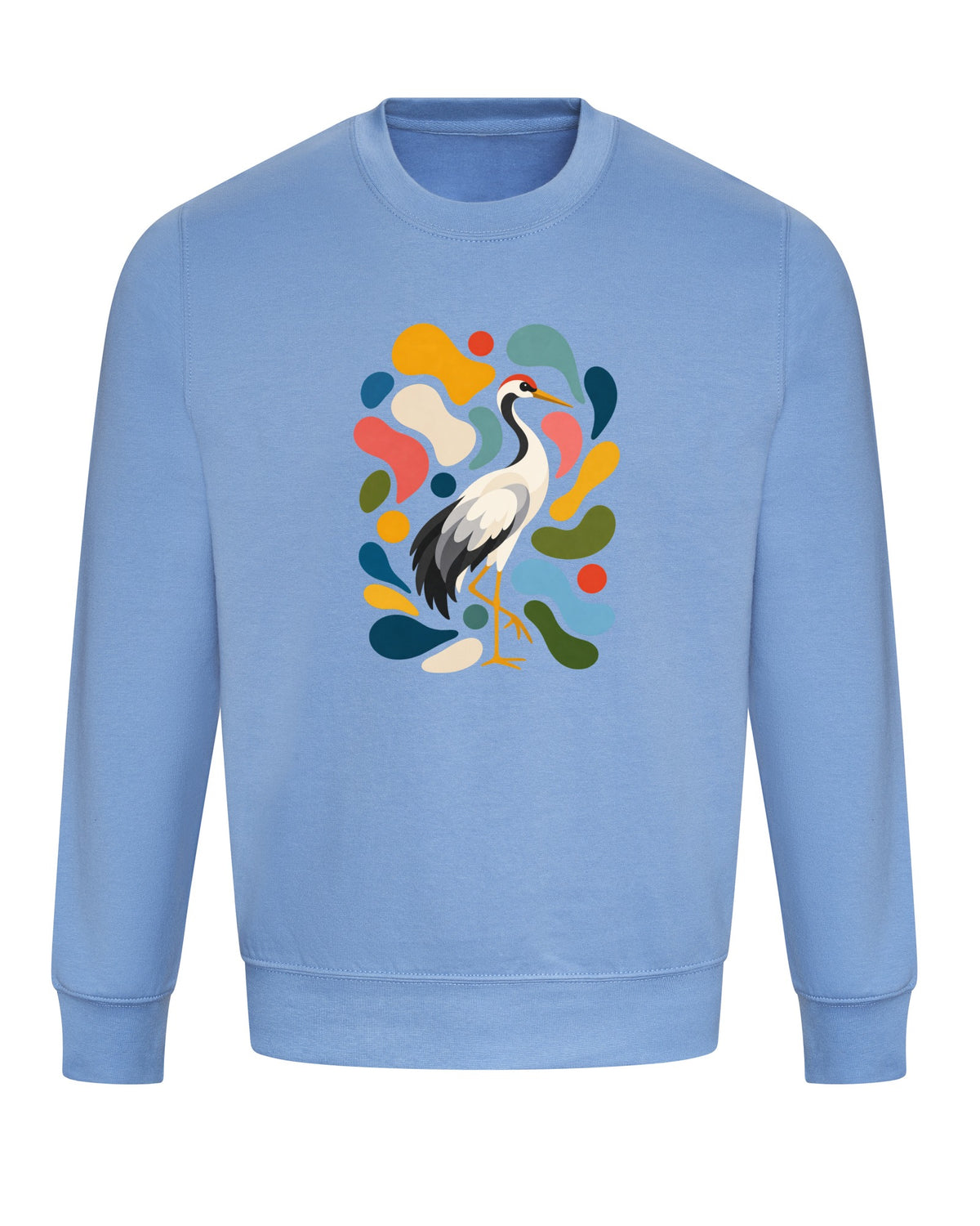 Stillness and Grace Adult Sweatshirt - Freeform Fauna Cornflower Blue colour variant image