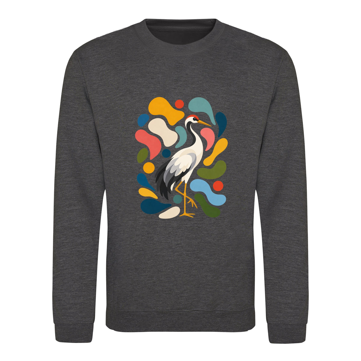 Stillness and Grace Adult Sweatshirt - Freeform Fauna Charcoal colour variant image