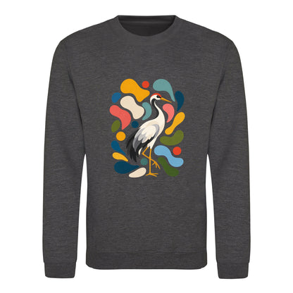 Stillness and Grace Adult Sweatshirt - Freeform Fauna Charcoal colour variant image