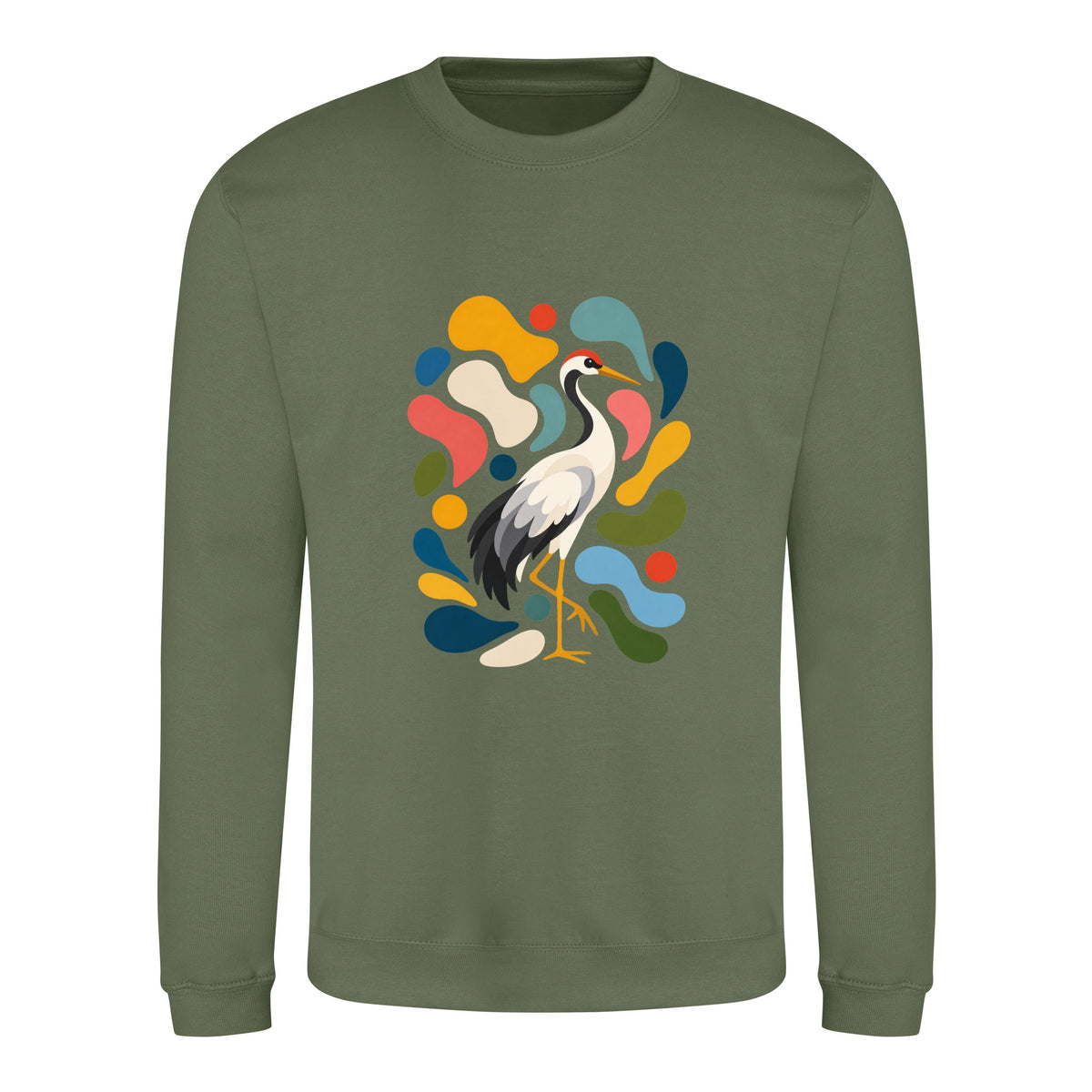 Stillness and Grace Adult Sweatshirt - Freeform Fauna Earthy Green colour variant image