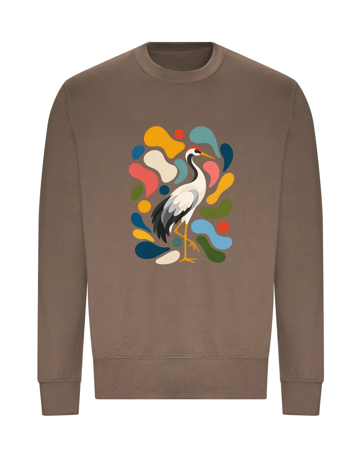 Stillness and Grace Adult Sweatshirt - Freeform Fauna Mocha Brown colour variant image