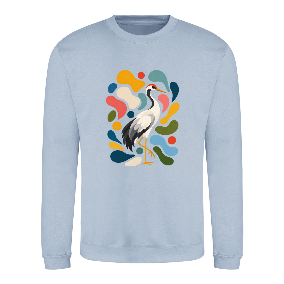 Stillness and Grace Adult Sweatshirt - Freeform Fauna Sky Blue colour variant image