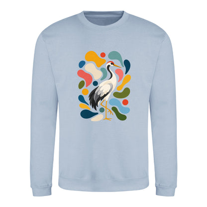 Stillness and Grace Adult Sweatshirt - Freeform Fauna Sky Blue colour variant image