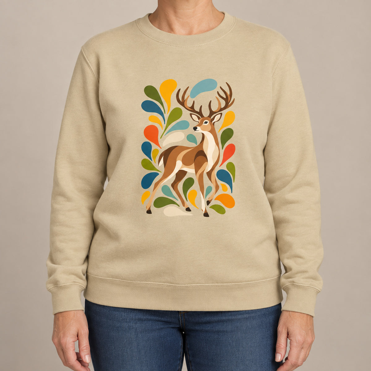 Woodland Majesty Adult Sweatshirt - Freeform Fauna lead image