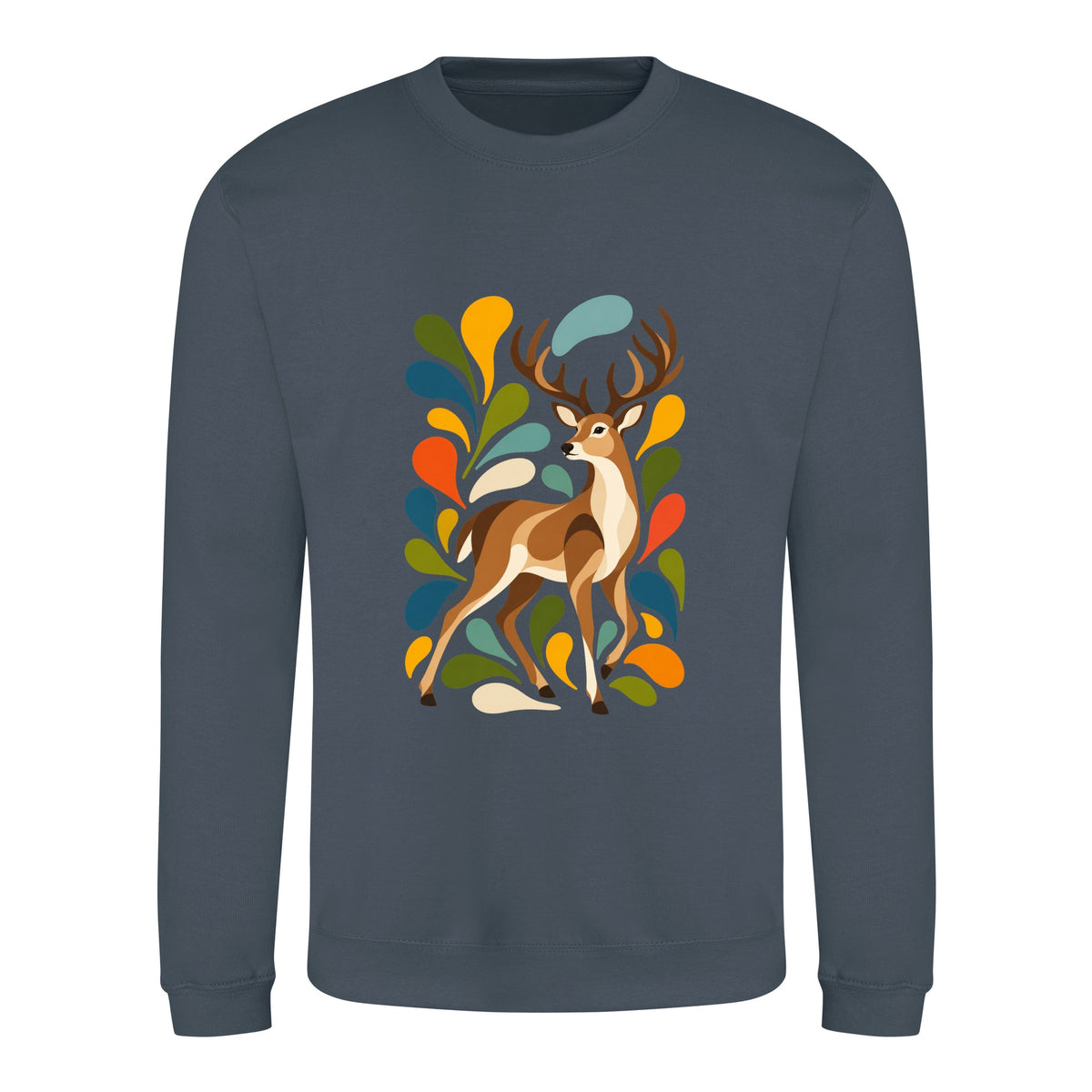 Woodland Majesty Adult Sweatshirt - Freeform Fauna Airforce Blue colour variant image