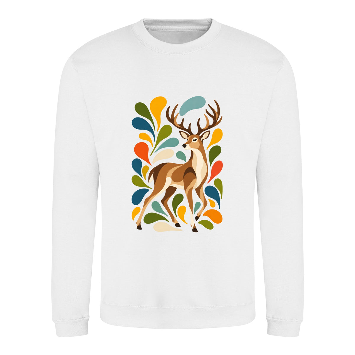 Woodland Majesty Adult Sweatshirt - Freeform Fauna Arctic White colour variant image