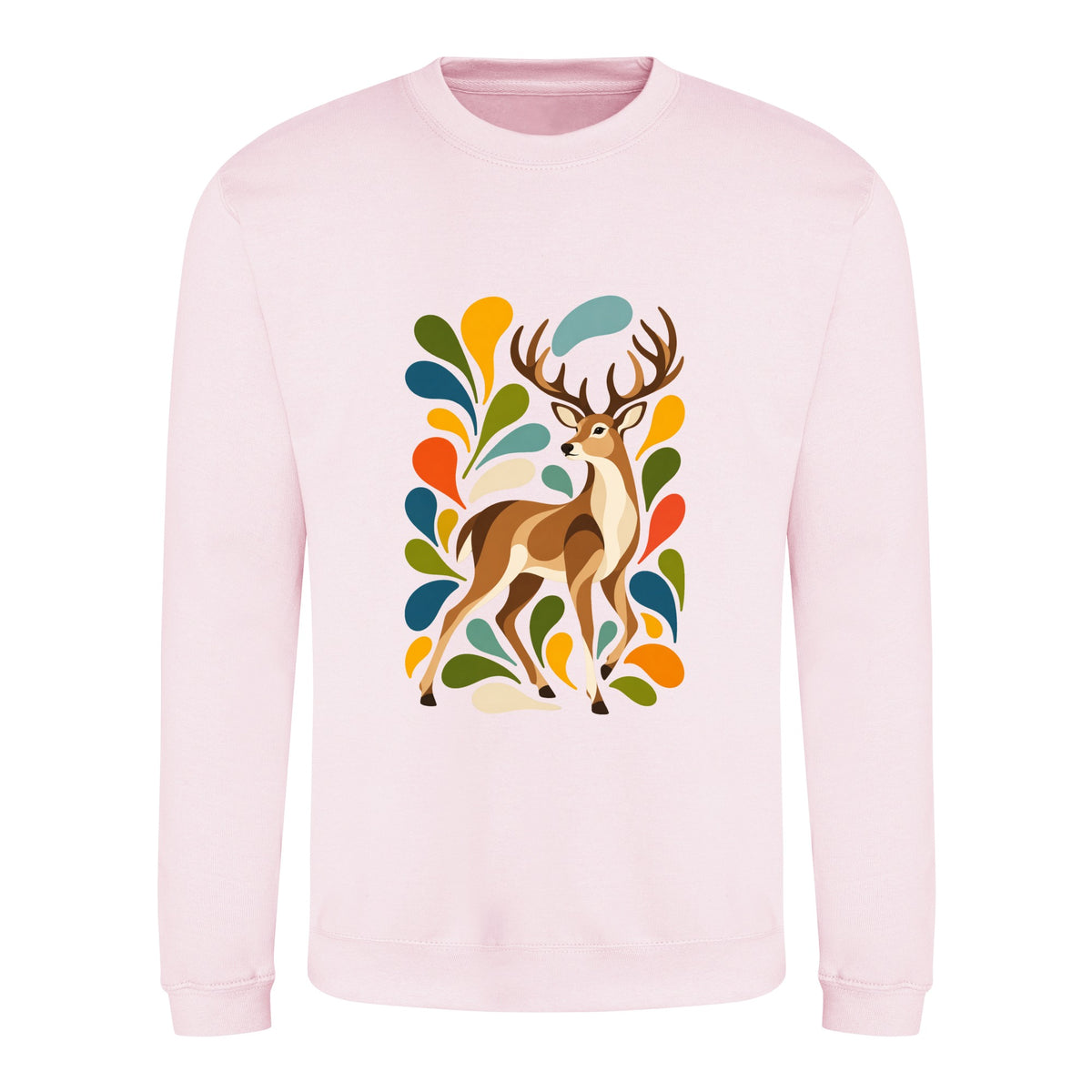 Woodland Majesty Adult Sweatshirt - Freeform Fauna Baby Pink colour variant image