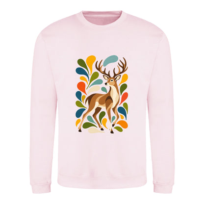 Woodland Majesty Adult Sweatshirt - Freeform Fauna Baby Pink colour variant image