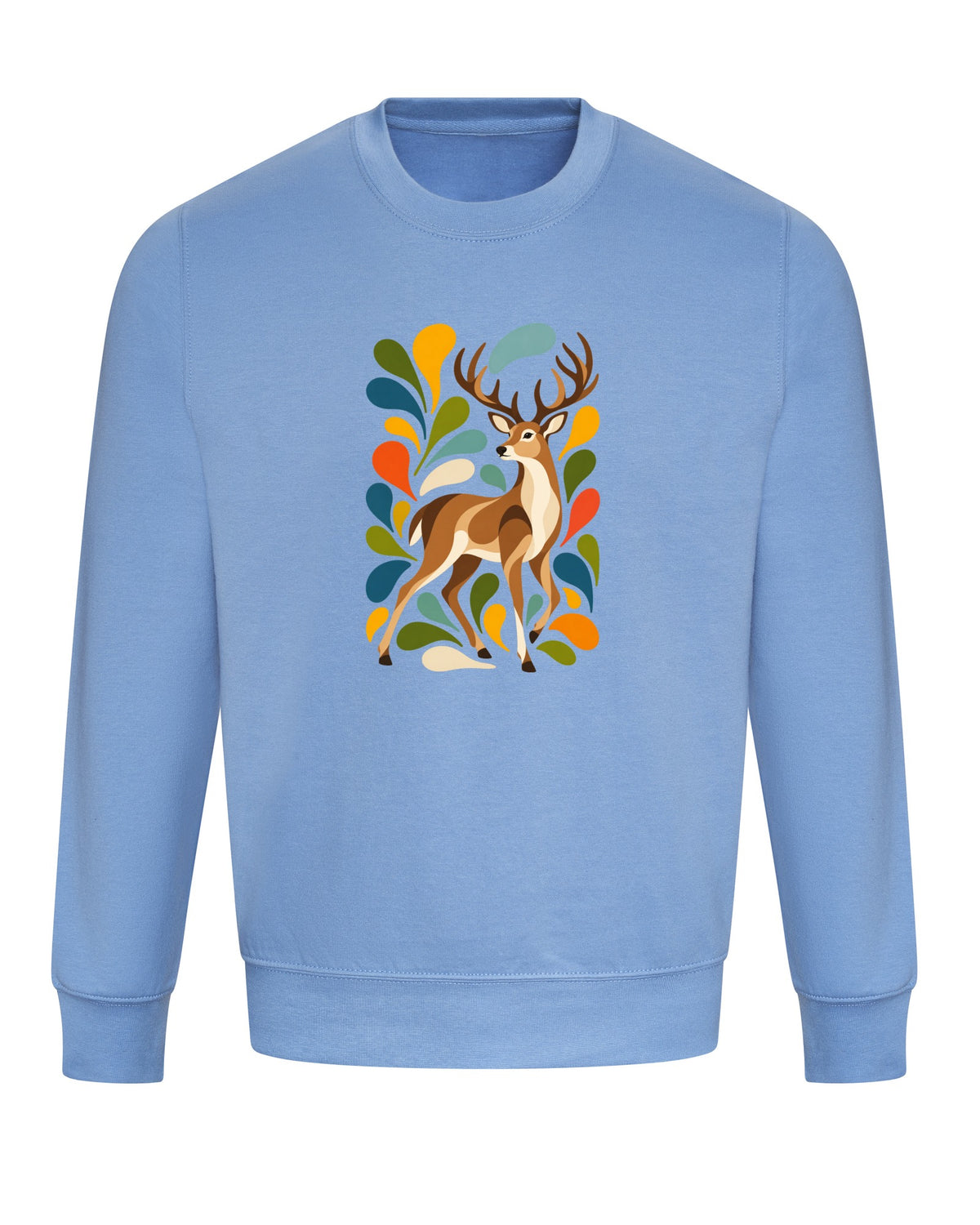 Woodland Majesty Adult Sweatshirt - Freeform Fauna Cornflower Blue colour variant image