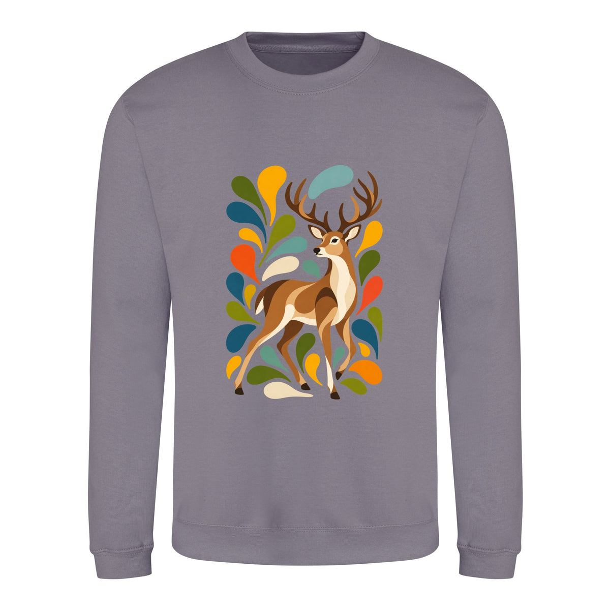 Woodland Majesty Adult Sweatshirt - Freeform Fauna Dusty Lilac colour variant image