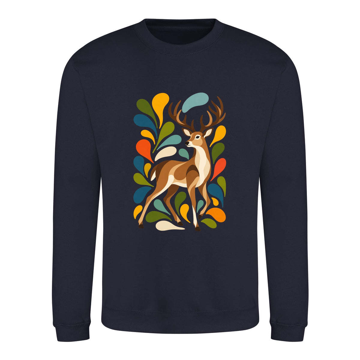 Woodland Majesty Adult Sweatshirt - Freeform Fauna French Navy colour variant image