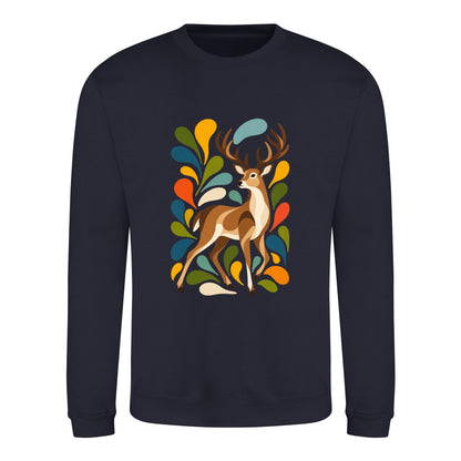 Woodland Majesty Adult Sweatshirt - Freeform Fauna French Navy colour variant image