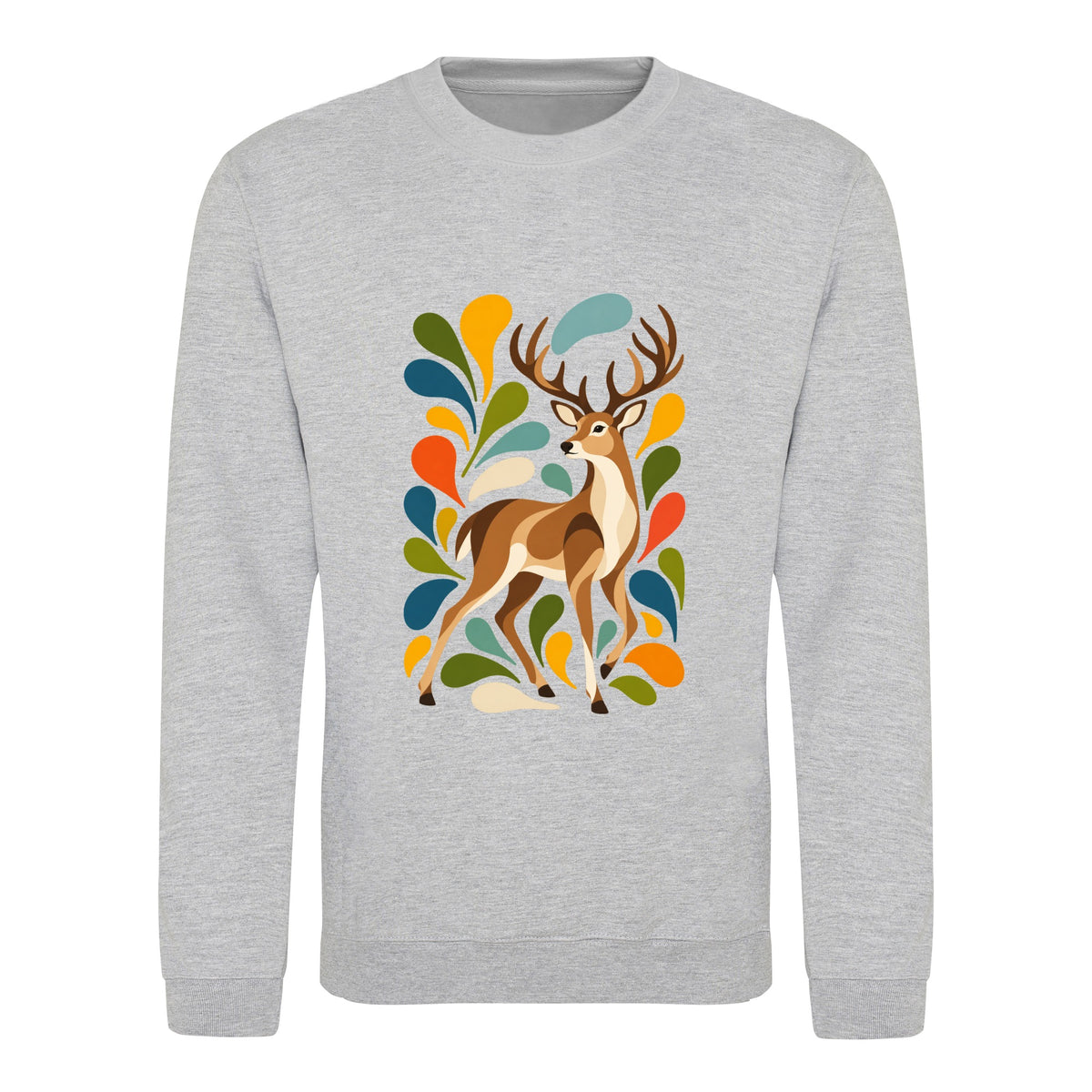 Woodland Majesty Adult Sweatshirt - Freeform Fauna Heather Grey colour variant image