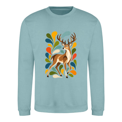 Woodland Majesty Adult Sweatshirt - Freeform Fauna Seafoam colour variant image