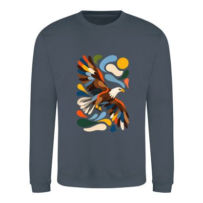 Skybound Spirit Adult Sweatshirt - Freeform Fauna Airforce Blue colour variant image
