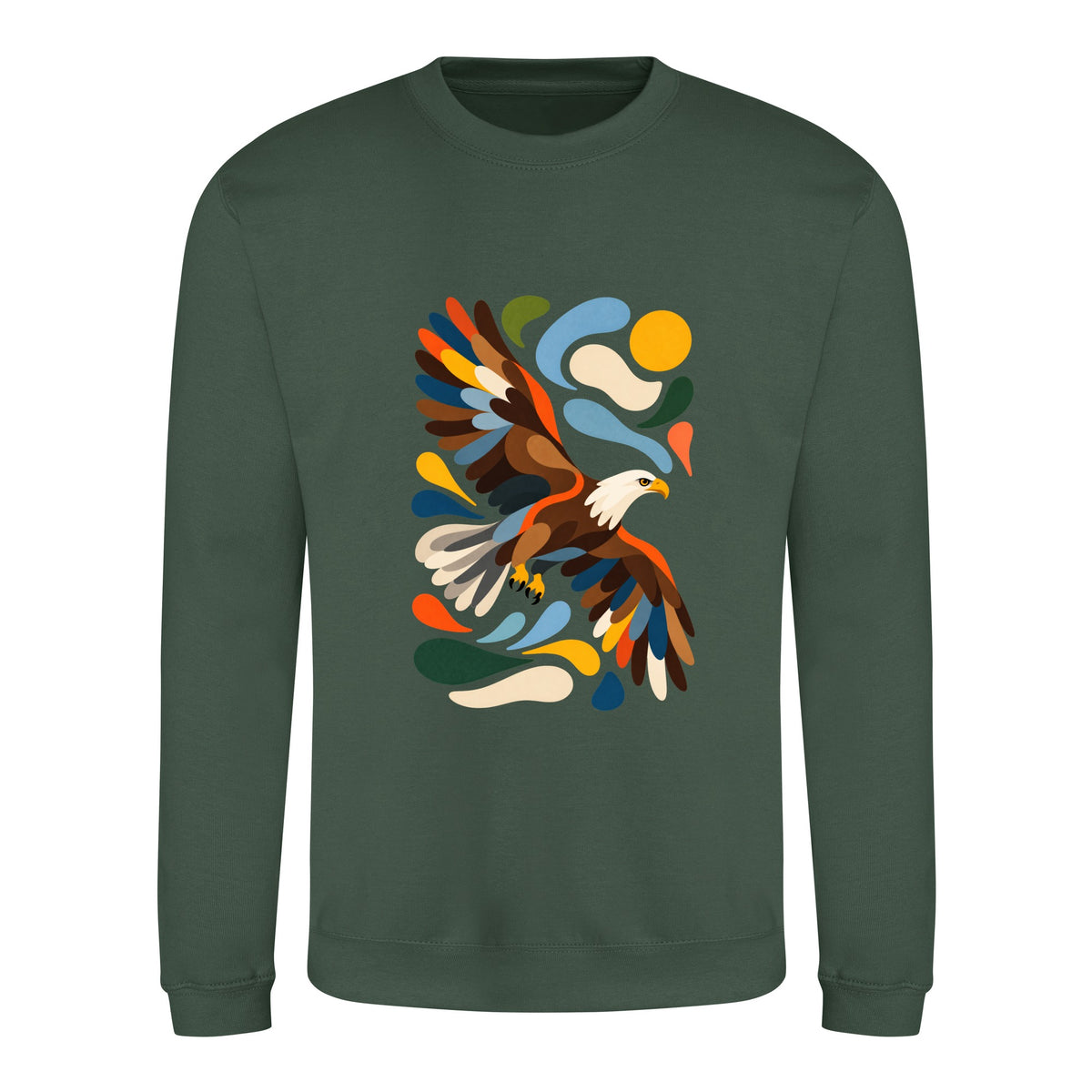 Skybound Spirit Adult Sweatshirt - Freeform Fauna Bottle Green colour variant image