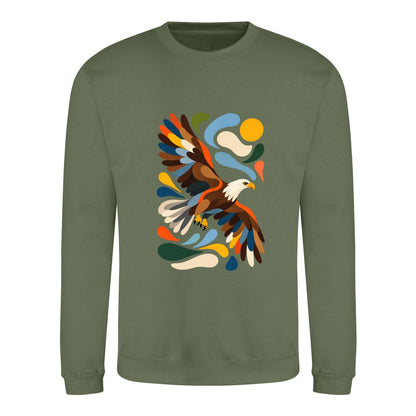 Skybound Spirit Adult Sweatshirt - Freeform Fauna Earthy Green colour variant image