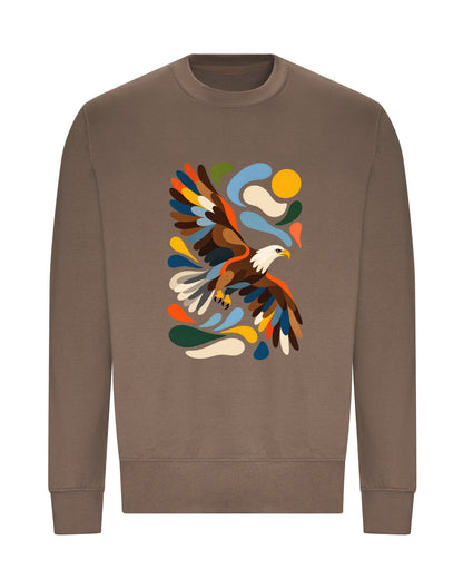 Skybound Spirit Adult Sweatshirt - Freeform Fauna Mocha Brown colour variant image