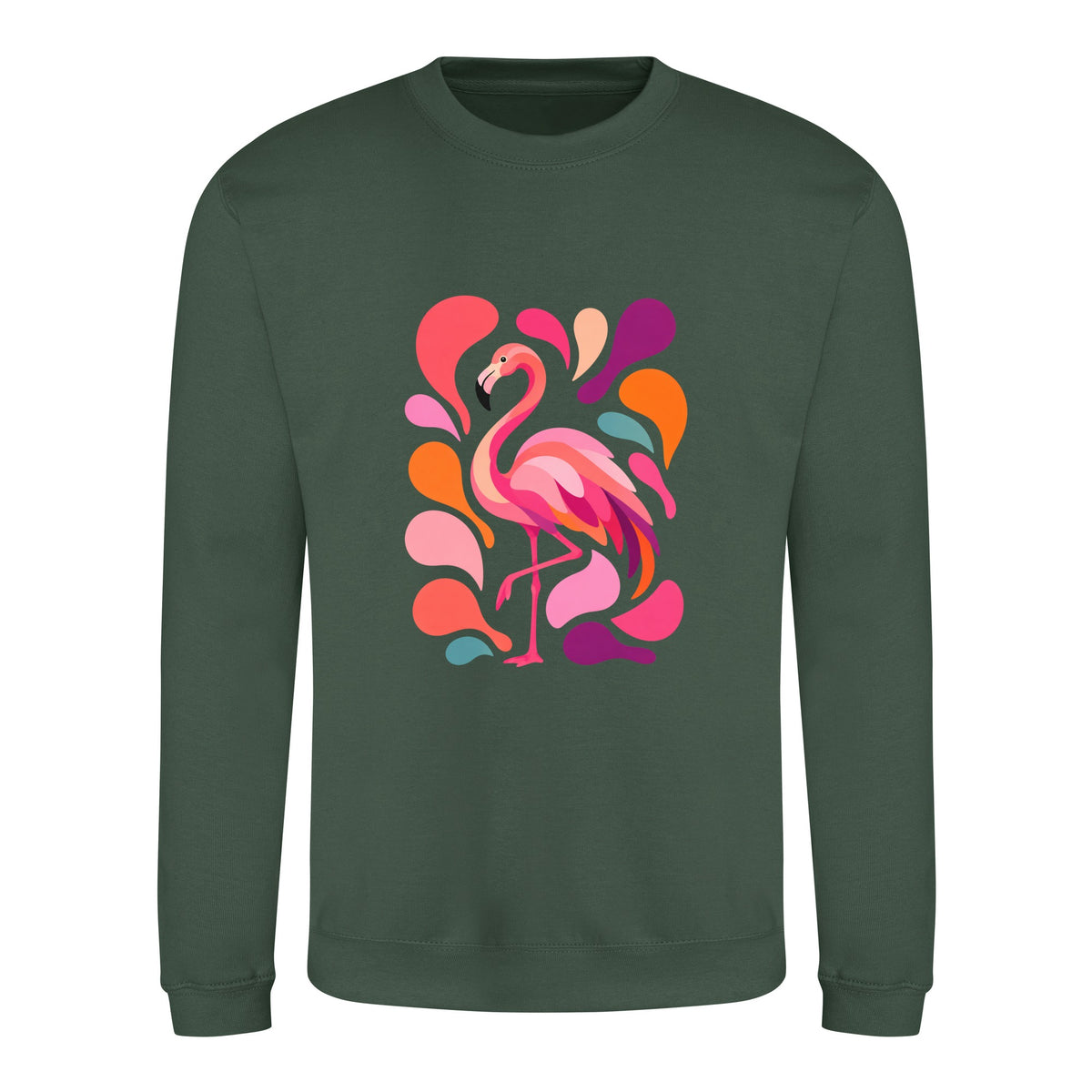 Blush in Motion Adult Sweatshirt - Freeform Fauna Bottle Green colour variant image