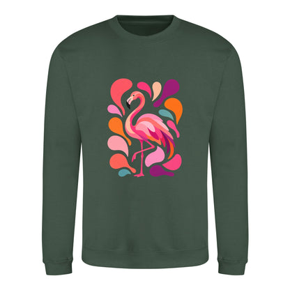 Blush in Motion Adult Sweatshirt - Freeform Fauna Bottle Green colour variant image