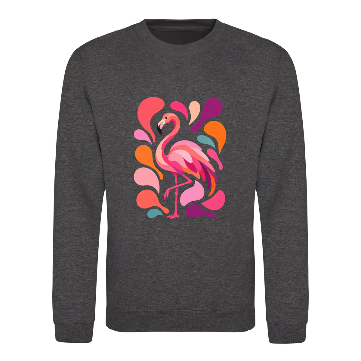 Blush in Motion Adult Sweatshirt - Freeform Fauna Charcoal colour variant image