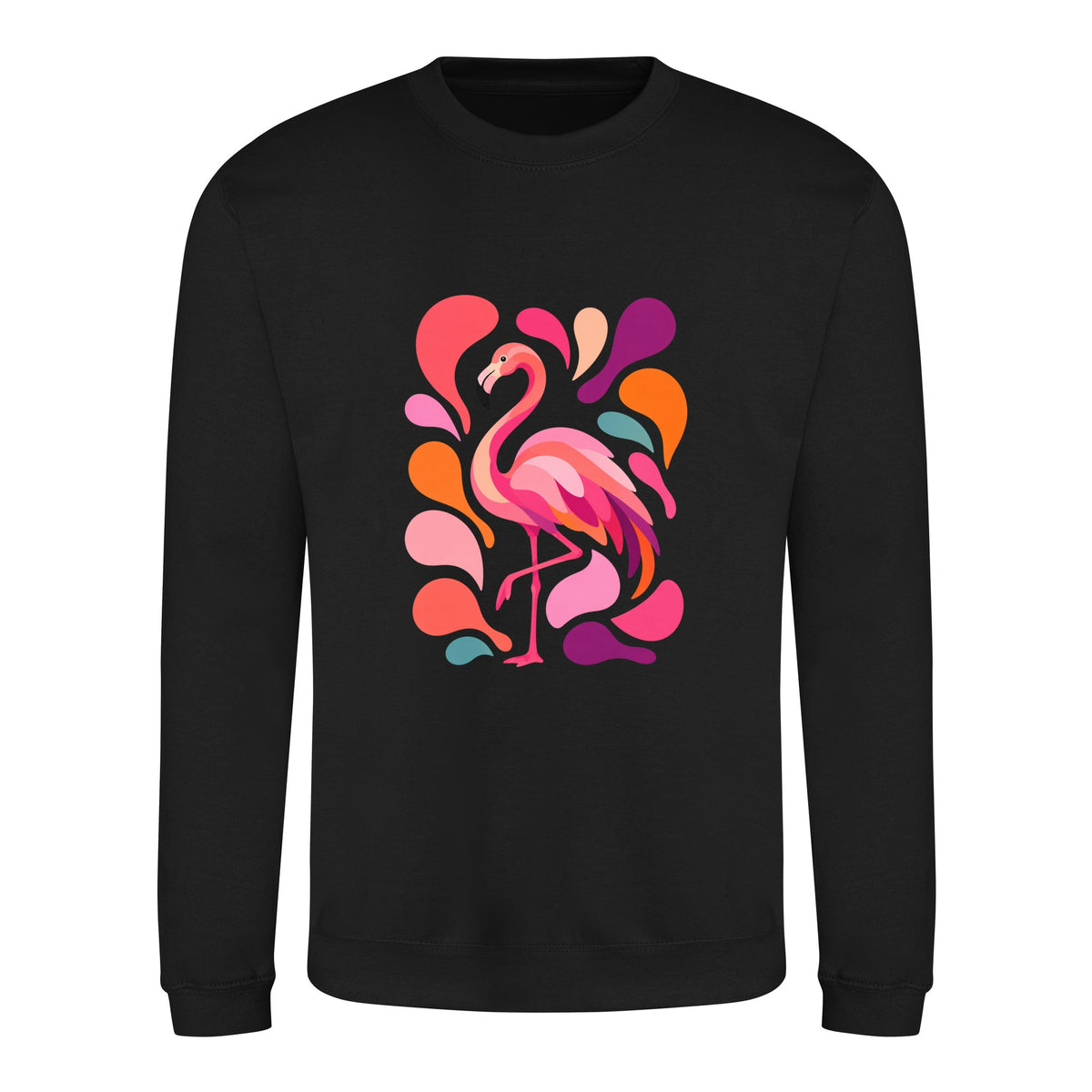 Blush in Motion Adult Sweatshirt - Freeform Fauna Deep Black colour variant image